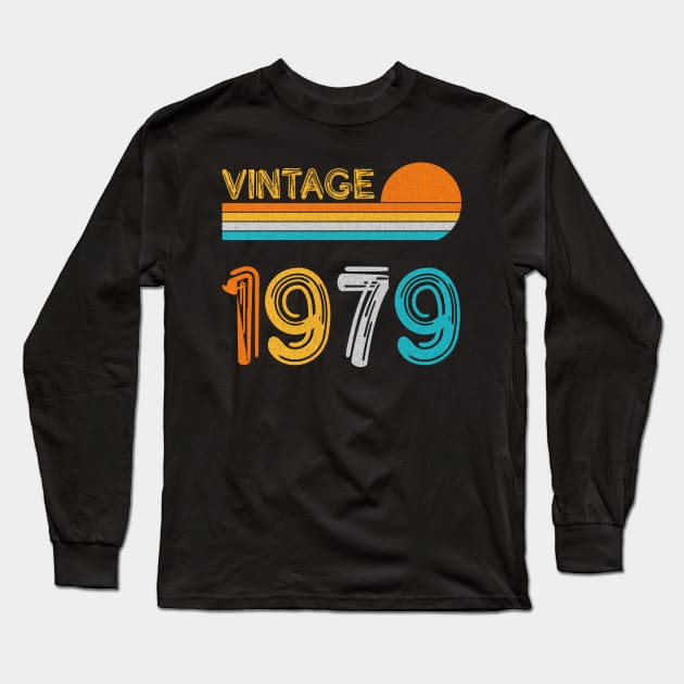 Vintage 1979 Happy 44th Birthday Retro Long Sleeve T-Shirt by myreed